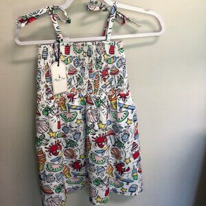 NWT Classic Prep Girls Smocked Hadley Dress Cool Cool Summer Print Size 10